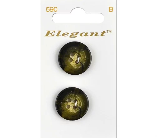Пуговицы, Elegant, арт. 590 В, 4 отв., 19 мм, пластик, 2 шт.