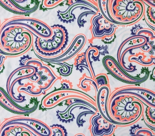 Ситец "Пейсли", фон жемчужный, 00628