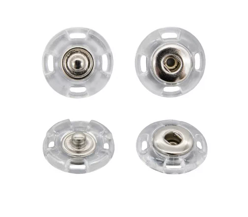 Кнопка пришивная, пластик, 18 мм, прозрачная, MS K-55-18мм