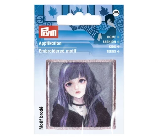 926083 Термоаппликация "Девочка K-Pop с фиолетовыми волосами" 5х5 см, Prym