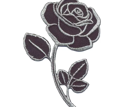 Термоаппликация "Цветок со стеблем", 10 х 6,5 см, темно-серый, арт. 569206.A