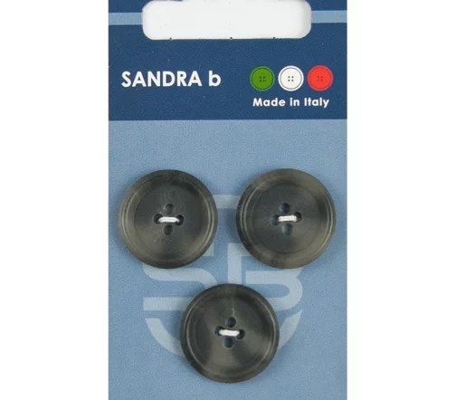 Пуговицы Sandra, 20,5 мм, 4 отв., пластик, 3 шт., цвет серый, CARD187