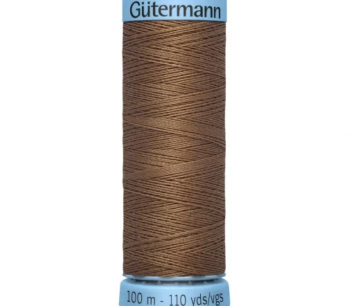 Нить Silk S303 для тонких швов, 100м, 100% шелк, цвет 180 золотистая охра, Gutermann 744590