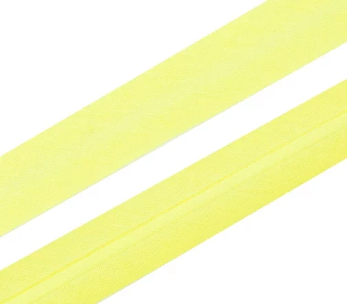 Косая бейка SAFISA, 20мм, хлопок, цвет 109, лимонный