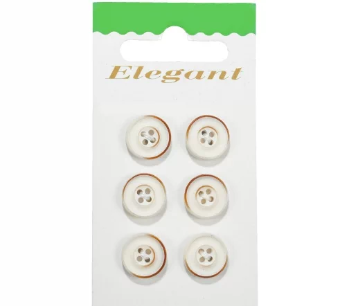 Пуговицы Disboton, 13 мм, 4 отв., пластик, 6 шт., кремовый, 11394-13-00HV2/6