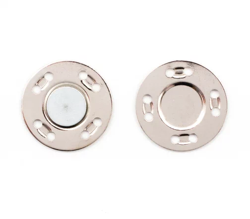 Кнопка пришивная, магнитная, металл, 20 мм, никель, ГДЖ13799-3
