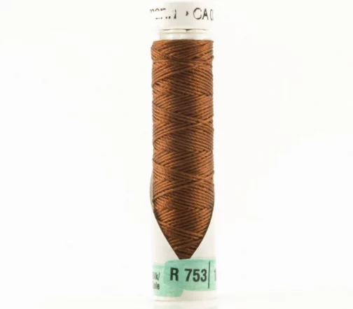 Нить Silk R 753 для фасонных швов, 10м, 100% шелк, цвет 448 шоколадная охра, Gutermann 703184