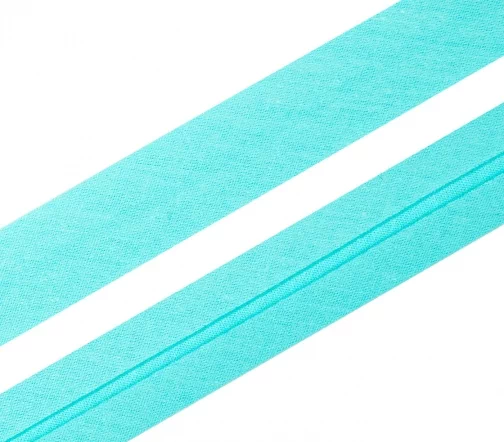 Косая бейка SAFISA, 20мм, хлопок, цвет 131, светло-бирюзовый
