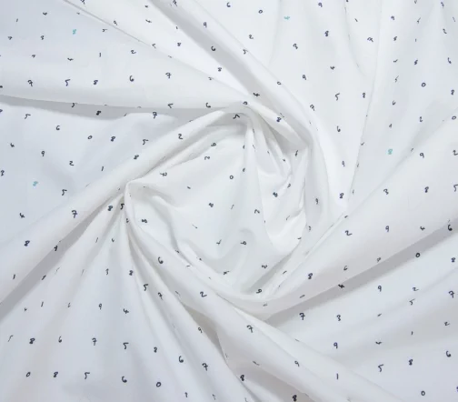 Сорочечный хлопок "Цифры на молочном фоне", 1092305