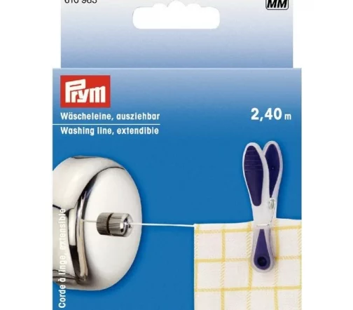 610983 Бельевая веревка, вытяжная, металл/пластик, 2,4 м, Prym