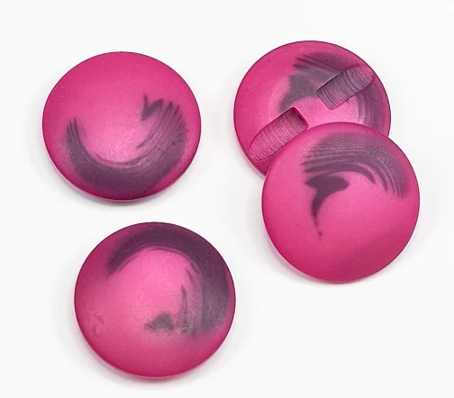 Пуговица DILL, на ножке, пластик, цвет фуксия/серый, 30 мм
