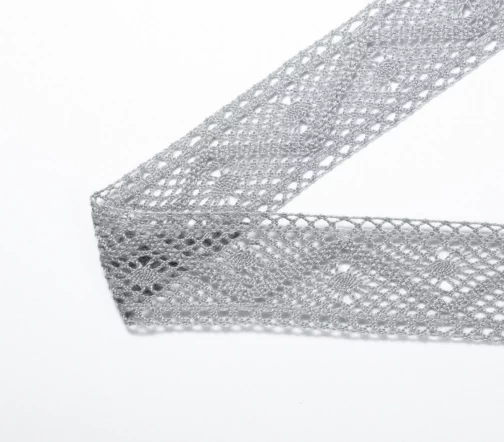 Мерсеризованное кружево IEMESA, ширина 30 мм, цвет серый