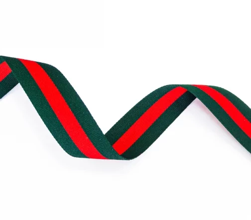 Лента лампасная, 25 мм, зеленый/красный