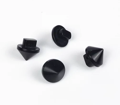 Пуговицы, Union Knopf, "Конусы", на ножке, пластик, цвет черный, 10 мм