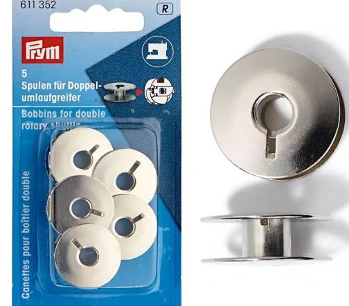 611352 Шпульки для вертикального челнока двойного обегания, сталь, 21,2х9,0мм, 5шт, Prym