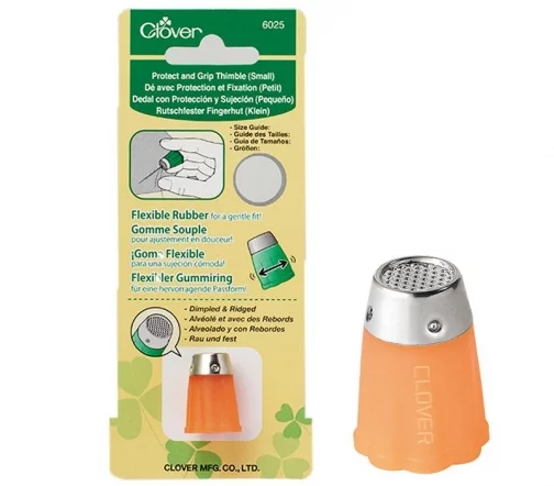 6025 Наперсток пластиковый, размер S, цвет оранжевый, Clover