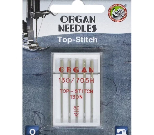 Иглы top stitch № 80 (5шт), блистер, ORGAN, 503455