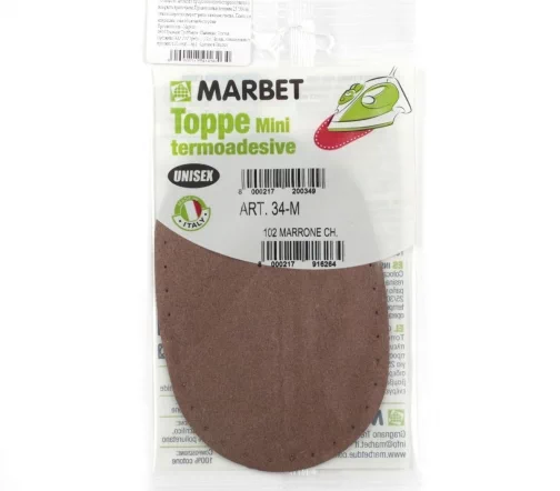 Термозаплатка мини экозамша, 13 х 8,5 см, арт. 34-М/102, темно-коричневый