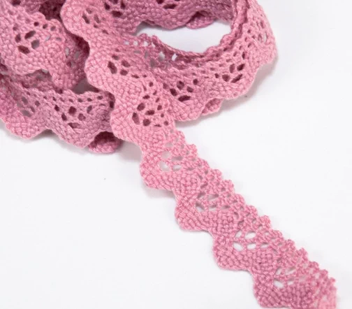 Мерсеризованное кружево IEMESA, ширина 17 мм, цвет розовый