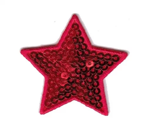 Термоаппликация "Звезда с пайетками красная малая", 4,3 х 4 см, арт. 569944.A