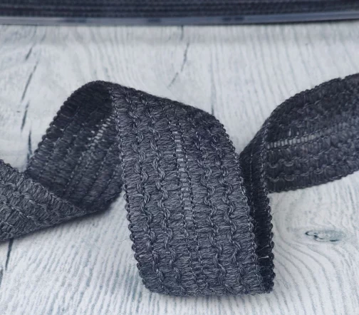 918342 Галун (декоративная вязаная тесьма)  30/15 мм, цвет серый, Prym