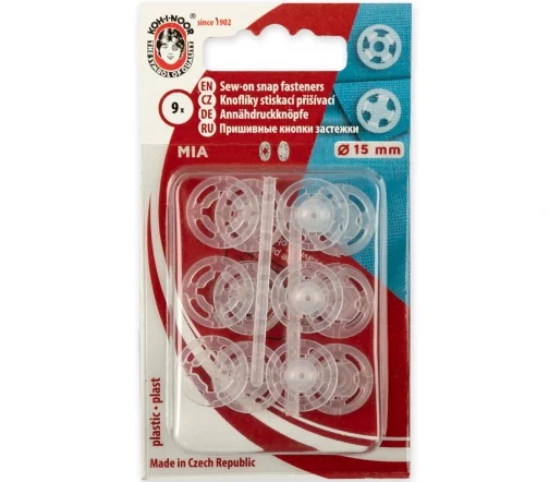Кнопки пришивные, Koh-i-Noor, 15 мм, пластик, цвет белый, 9 шт., 154813