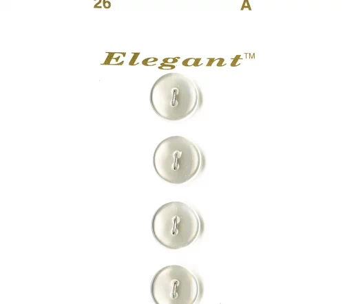 Пуговицы, Elegant, арт. 026 A, 2 отв., 12 мм, пластик, 4 шт.