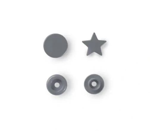 393245 Кнопки Color Snaps звезда, пластик, 12,4мм, цв. серебристо-серый, 30шт, Prym