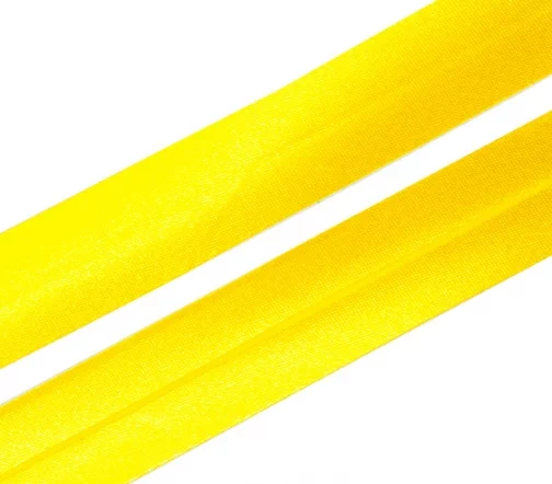 Косая бейка SAFISA атласная, 20 мм, п/э, цвет 032, желтый