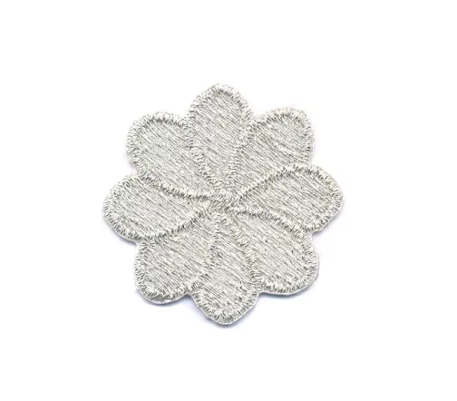 Термоаппликация Marbet "Цветок восьмилистник", 3 х 3 см, серебро, 569205.W
