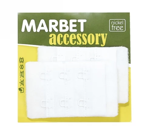 Удлинитель для бюстгальтера, 35 мм, 2 крючка, цвет 001 (белый)