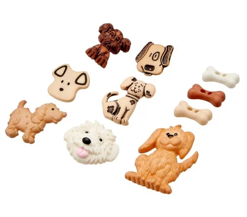 Декоративные пуговицы Dress It Up "Собачьи дни", 9 шт., 1177343