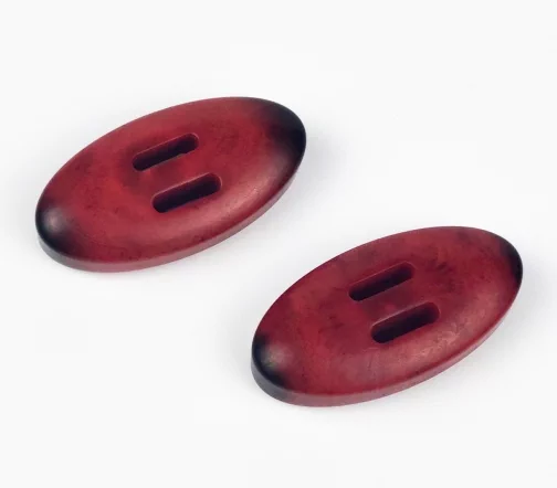 Пуговицы, Union Knopf, "Пальтовые, эллипс", мат., 2 отв.-прорези, пластик, цвет темно-красный, 50 мм
