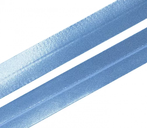 Косая бейка SAFISA атласная, 20 мм, п/э, цвет 065, голубой