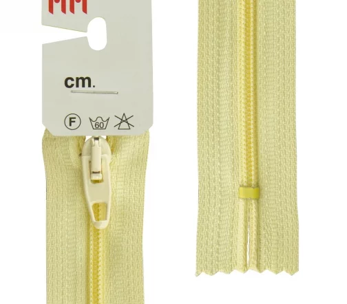 Молния Meras Rizip спираль, 18 см, неразъёмная, 4 мм, цвет 2308, светло-желтый