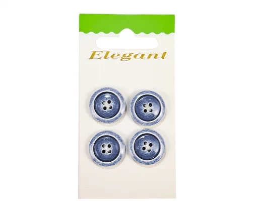 Пуговицы Disboton, 18 мм, 4 отв., пластик, 4 шт., цвет синий/белый