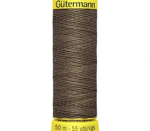 Нить льняная крученая для ручного шитья, 50м, цвет 4010 коричневый, Gutermann 744573